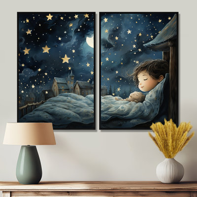 Blue Childity Haven Nursery II - 2 pièces de décoration murale pour chambre de bébé
