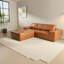 Canapé modulaire en similicuir brun