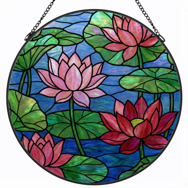 Panneau de vitrail 12 "H Lotus