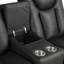 Ensemble 3 pièces: canapé inclinable électrique avec table rabattable, causeuse console et fauteuil inclinable oscillant, noir-1085059520