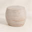 Table d'appoint ovale d'extérieur en béton aspect travertin beige