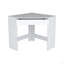 Bureau en coin blanc avec design compact et tiroir