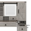 Bureau de coiffeuse avec miroir coulissant et lumières, ensemble de coiffeuse avec plateau en verre et station de charge, coiffeuse avec 4 tiroirs et 2 armoires-1040658897