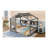 Full Size Montessori Floor Bed for Toddler - Gray Kids House Bed with Storage Shelf, Wooden Playhouse Bed Frame with Roof Design-2030025872