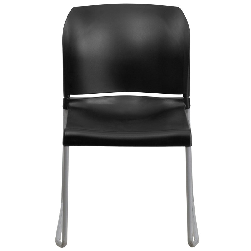 Black Ergonomic Mid-Back Stackable Office Chairs, Set of 5