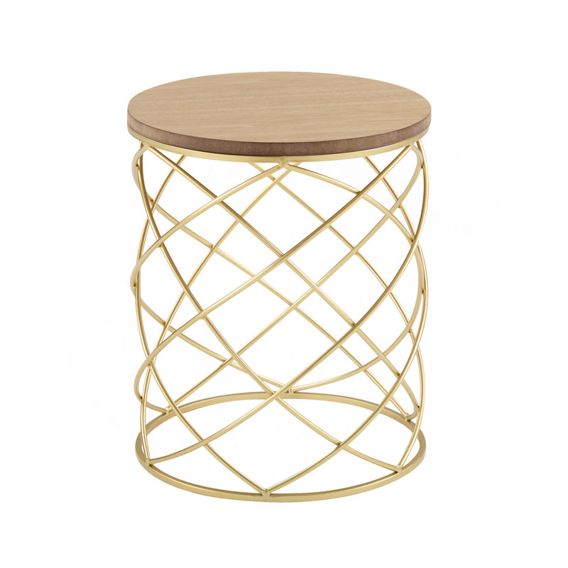 Golden Side Table MDF TOP+ METAL FRAME