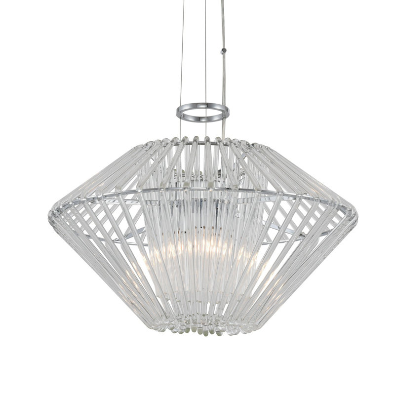 Taza 3 LT Polished Chrome Chandelier Kalco