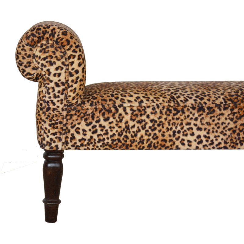 Banc rembourré en velours et bois massif Gracie Mills