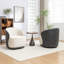 Fauteuil demi-tonneau pivotant en velours Stith-979009564