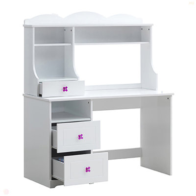 White 2-Drawer Writing Desk