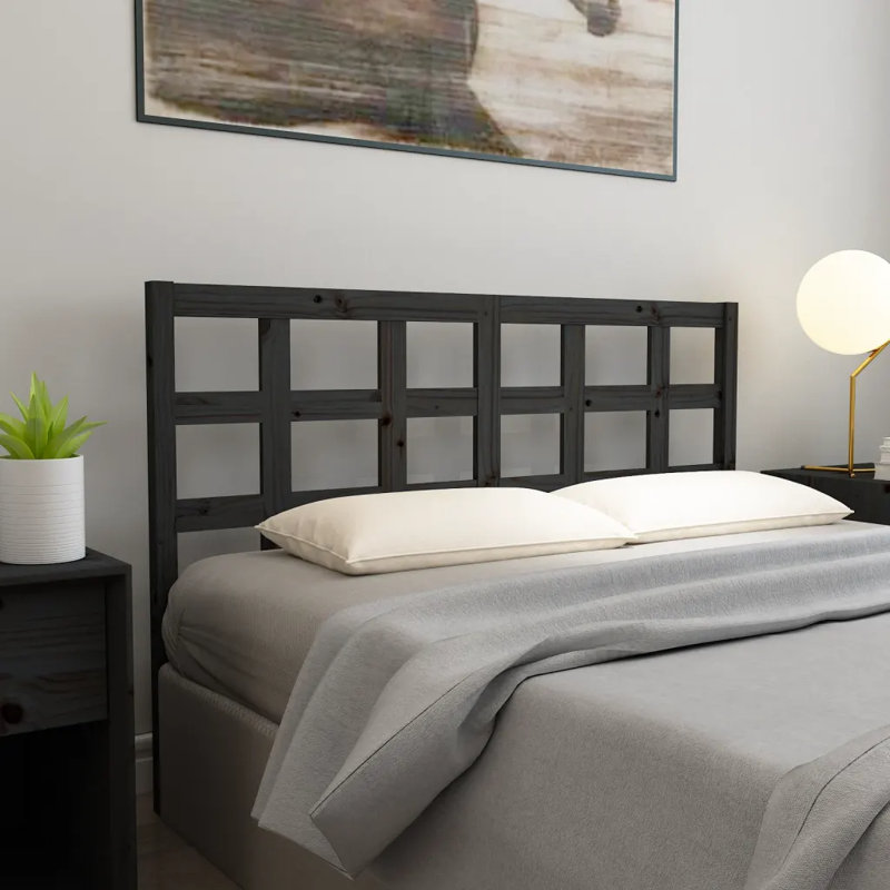 Mendota Solid Wood Headboard, 155.5 x 100 cm, Black