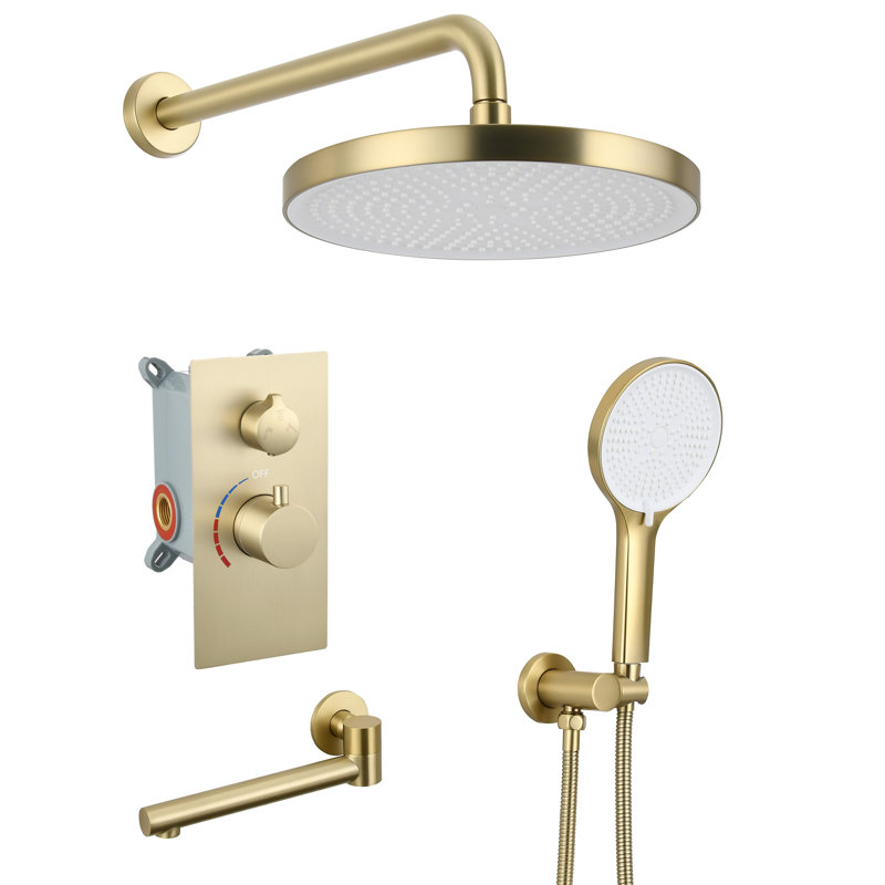 de douche à fonctions multiples en laiton, expérience spa contemporain