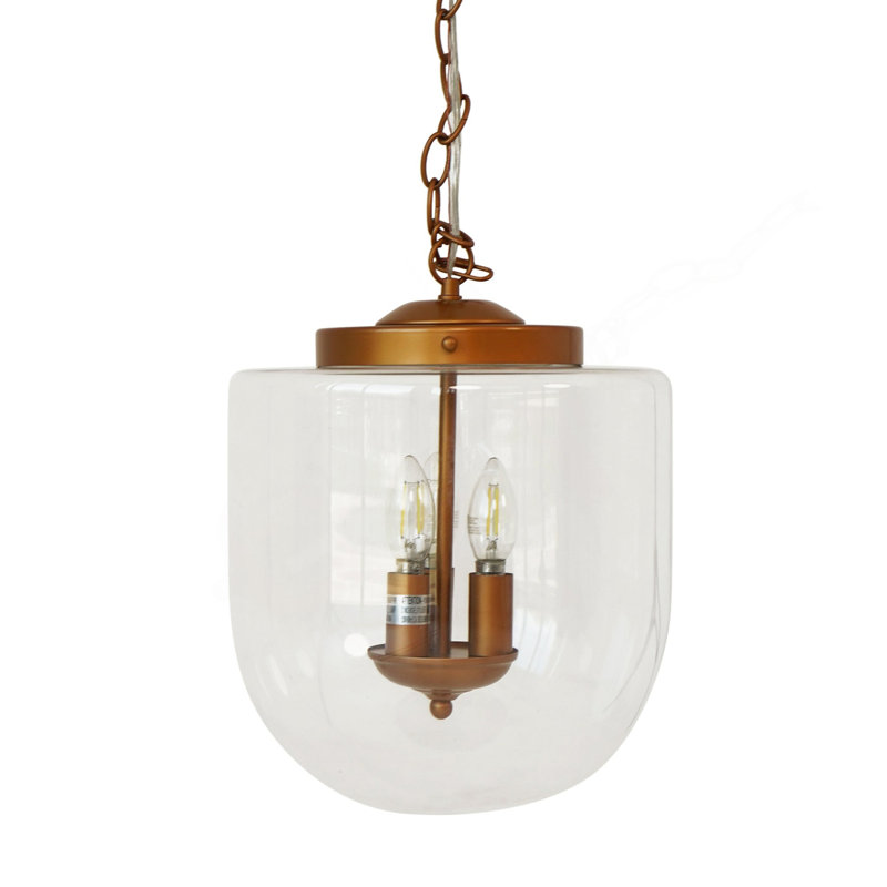 Suspension Delphi - or grossier et verre transparent