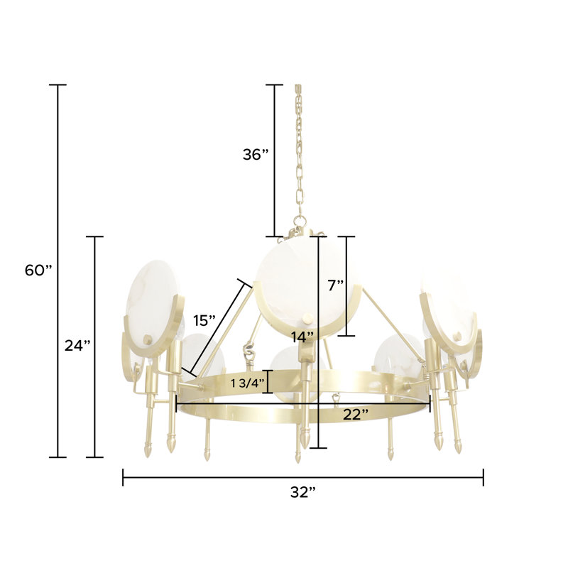 Vendome Marble & Brushed Gold Chandelier
