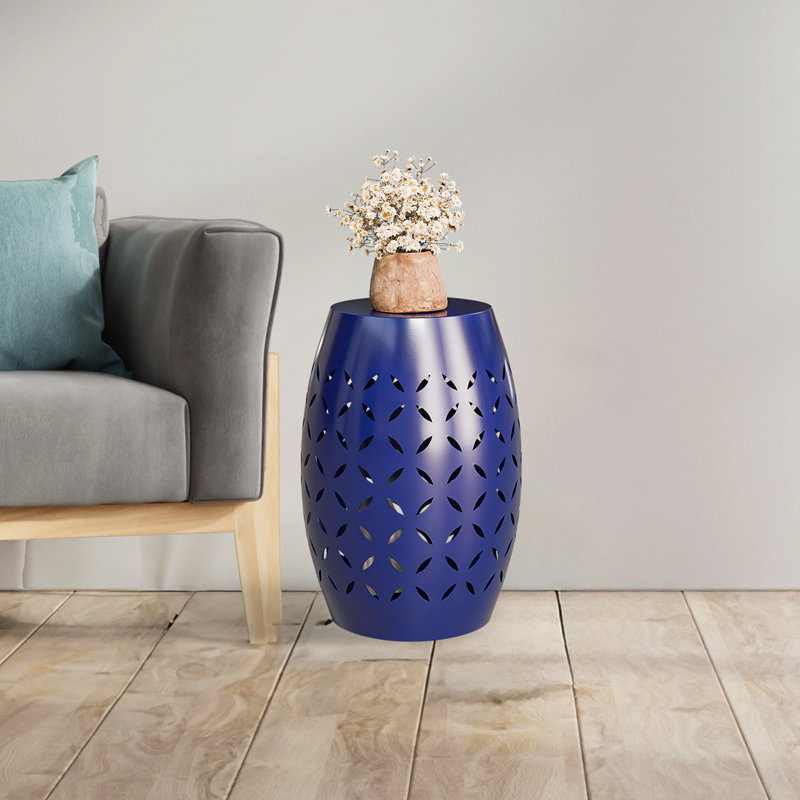 Table de bout d'extérieur ronde bleue