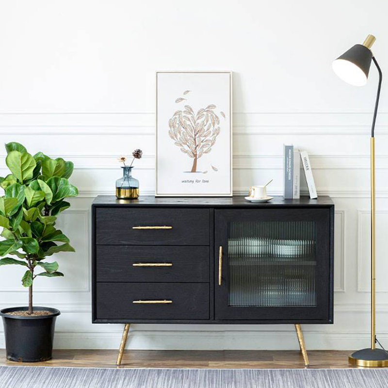All solid wood simple light luxury retro locker