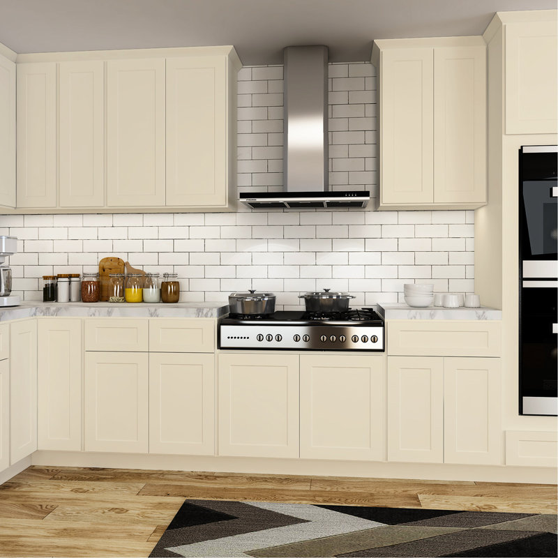 Armoire de cuisine antique blanche 27 x 24 x 34,5, assemblée sans effort, spacieuse avec 1 porte et tablettes réglables, base en contreplaqué robuste à fermeture douce et silencieuse 27 po x 24 po x 34,5 po, prêt à assembler, rangement abondant
