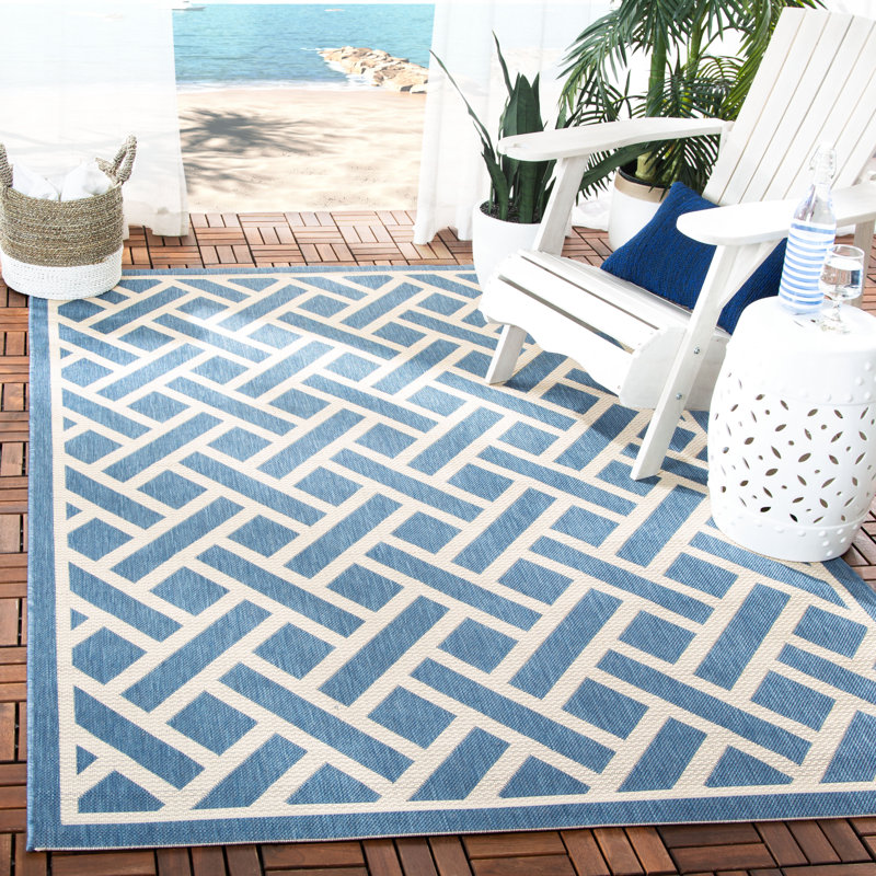 Vondrus Performance Geometric Indoor/Outdoor Area Rug, Rectangle 6'7" x 9'6"