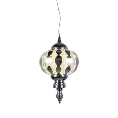 Transitional 1 Light Chrome Crystal Pendant