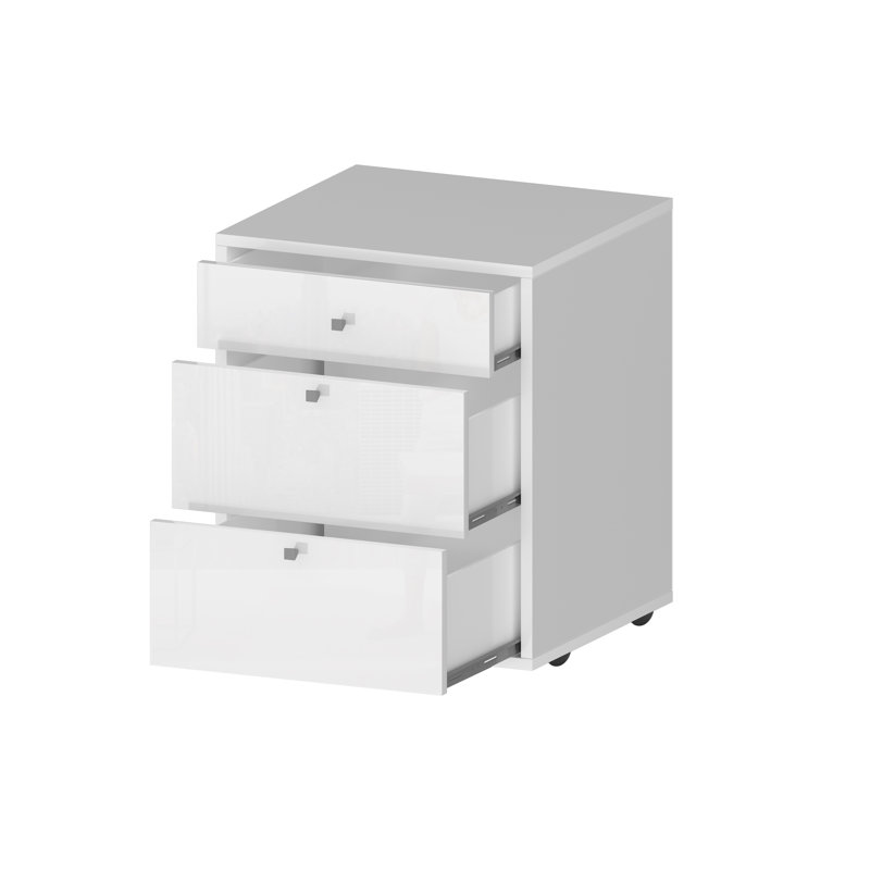 Sbordone 3 -Drawer Storage Cabinet, White