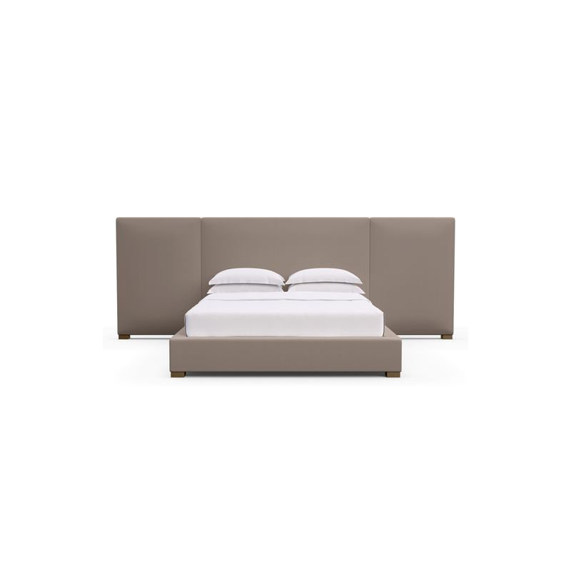 Prospect Upholstered Bed, Queen, Crushed Velvet Graphite, Weathered