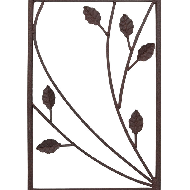 Rustic Brown Metal Garden Trellis Set for Climbing Plants