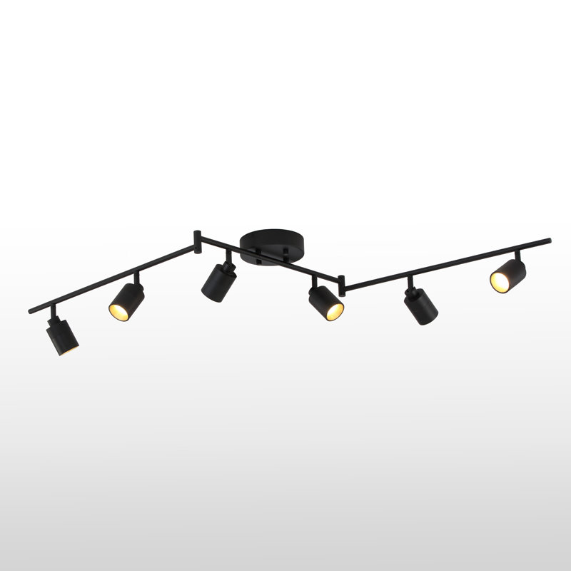 62.2'' 6 -Light Swing Arm Track Track Kit with Dimmable and Adjustable Head, Sand Black
