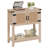 Farmhouse Console Table With Rattan Doors, Entryway Table With Storage Cabinet, Wooden Entry Table With Metal Handle For Kitchen, Hallway, Living Room
