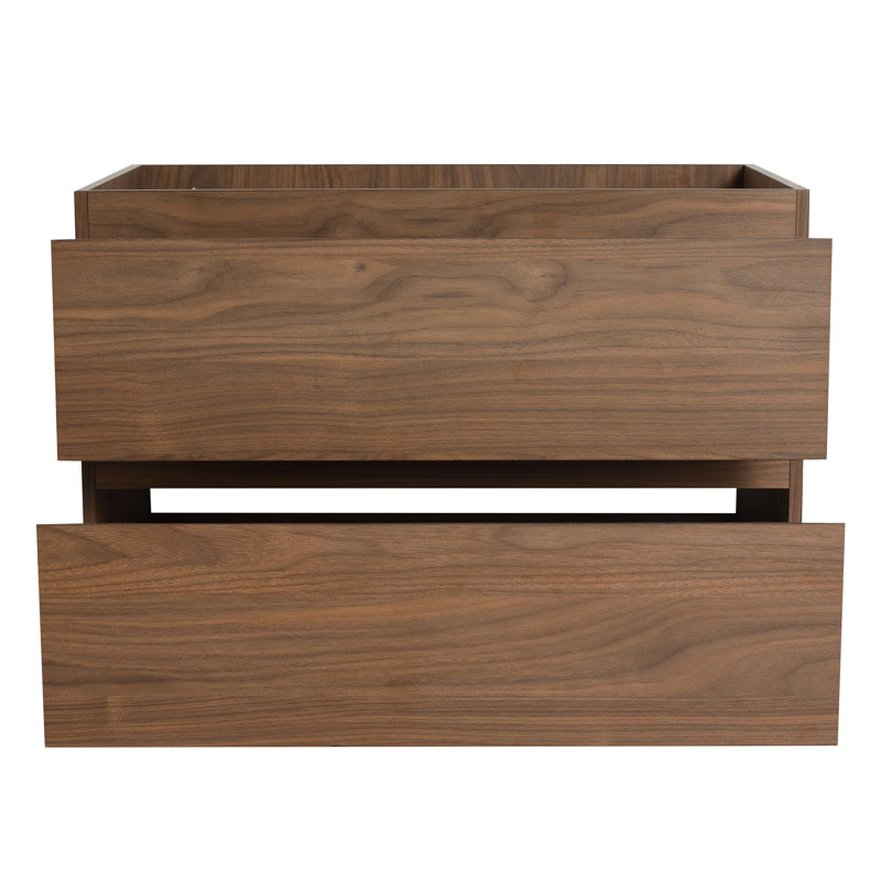 Armoire de salle de bain 30 po - Meuble-lavabo moderne en chêne brun avec glissières de tiroir à fermeture en douceur - Finition contemporaine à l'eau et tiroirs