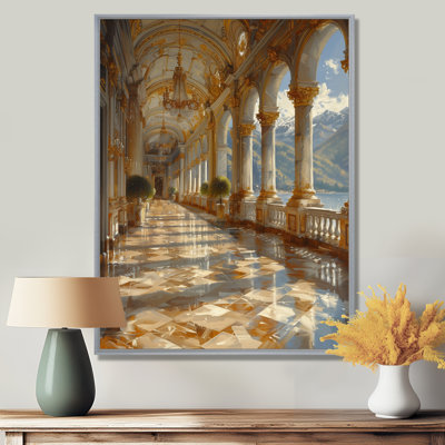 Gold Grey Summer French Renaissance Chateau - Chateaus Wall Art