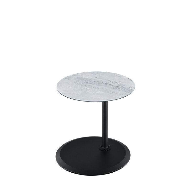 Orbit 15.5" End Table With Height Adjustable Gray Textured Upper Top Part - Stylish Option Lid Chic Appeal