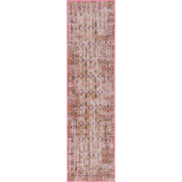Tapis géométrique rose