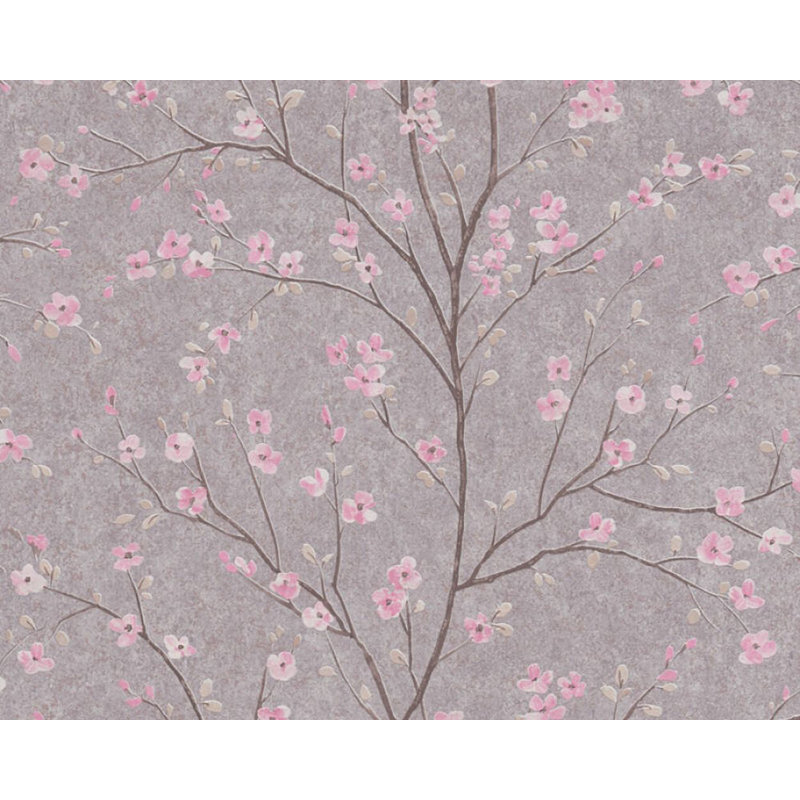 Papier peint texturé moderne Airi Walldingings, Gris / rose