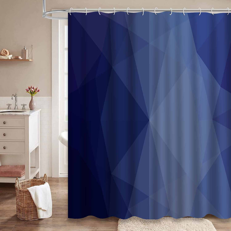 Rideau de douche triangulaire foncé foncé avec 12 crochets, L 72 po x l 78 po