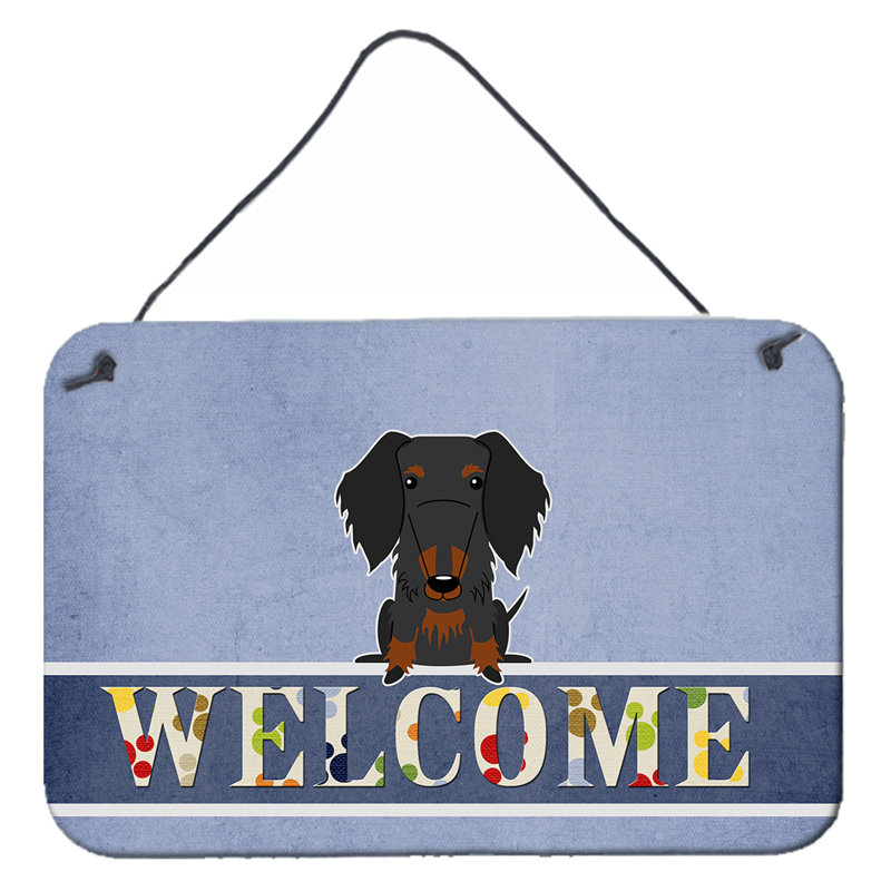 Décoration murale welcome bouledogue english, Rouge / Jaune, Teckel à poil dur