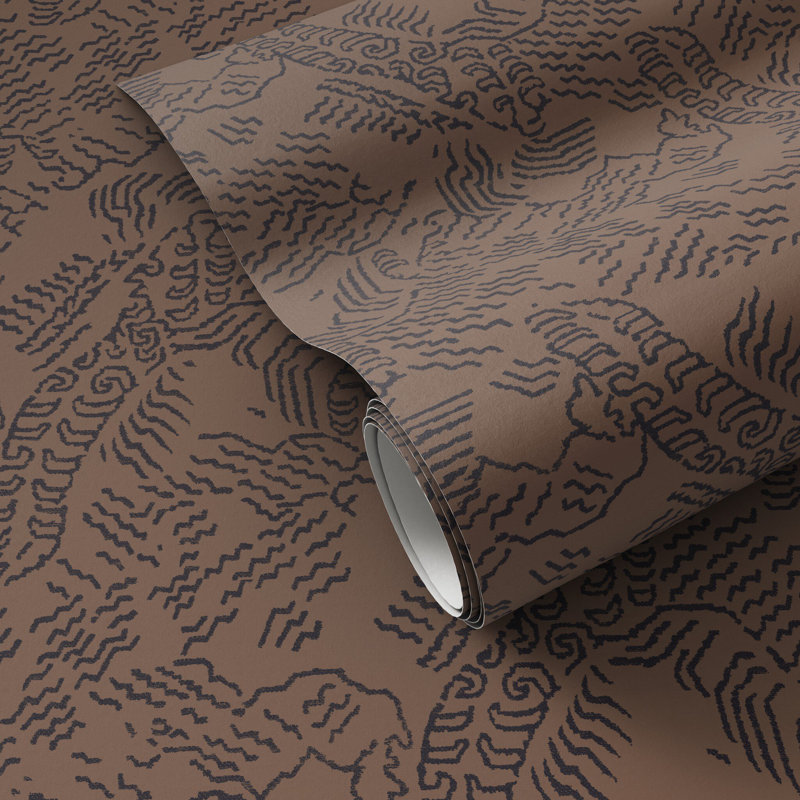 Balkan Abstract Wallpaper, 12"x8", Balkan Black & Tan II