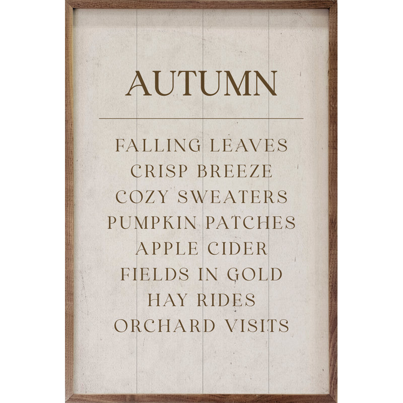 «Autumn Comforts Whitewash» sur bois, H 16 po x l 10 po
