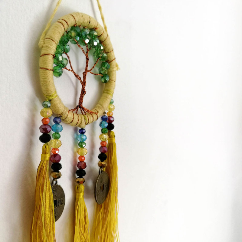 Hand Woven Cotton Wall Hanging, Yellow/Brown/Green