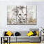 African Lion Gold Wall Art Multi Piece Canvas Print-92828609