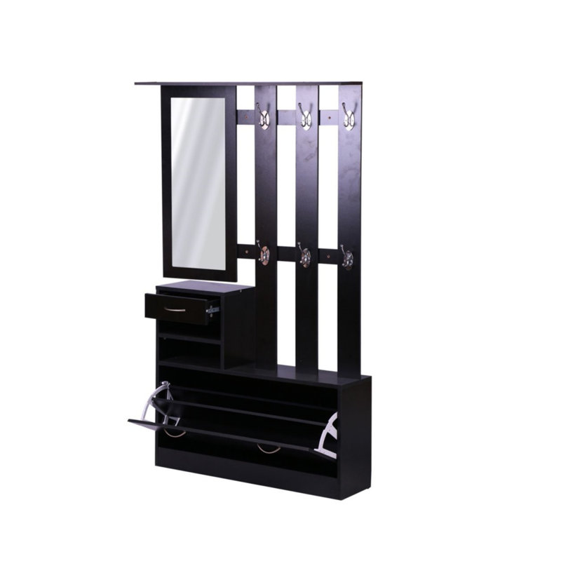 Trois dans un modèle de combinaison armoire avec armoire à chaussures + étagère suspendue + armoire de rangement miroir