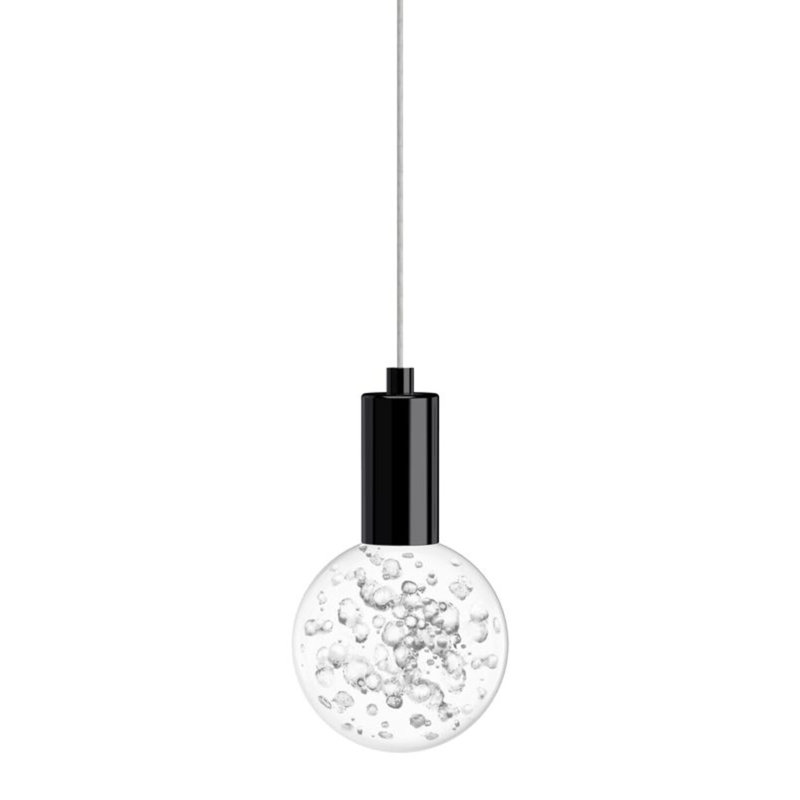 Globe Small 3" Bubbles Acrylic Single Pendant, Matte Black