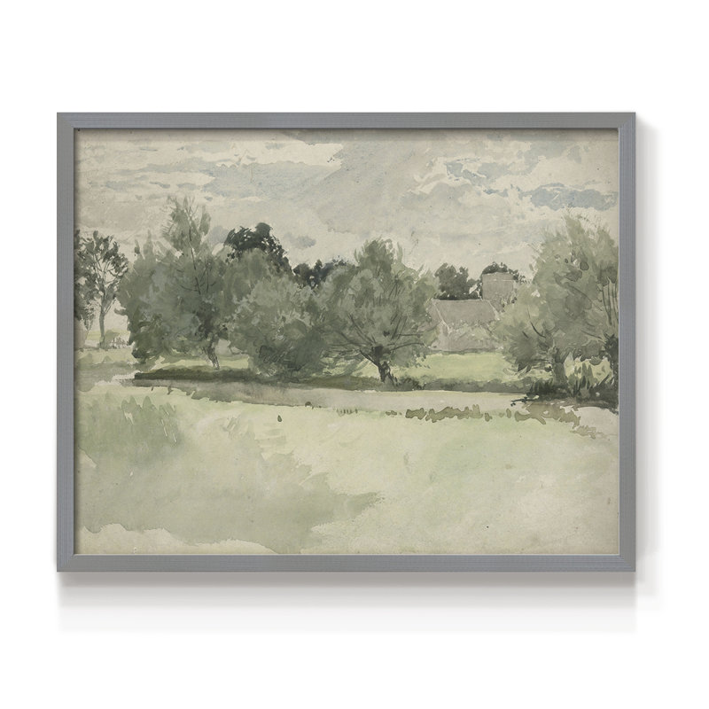 Paysages rétro-CECCXCIV - reproduction encadrée, H 11 po x l 14 po, Gris