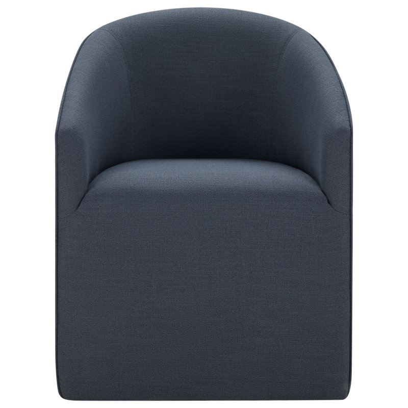 Concorde Caster Dining Chair, Effie Indigo Performance Linen