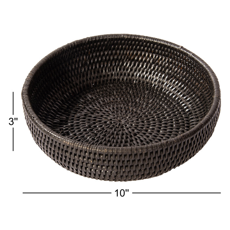 Bol décoratif Camden Rattan Coastal, Noir Tudor