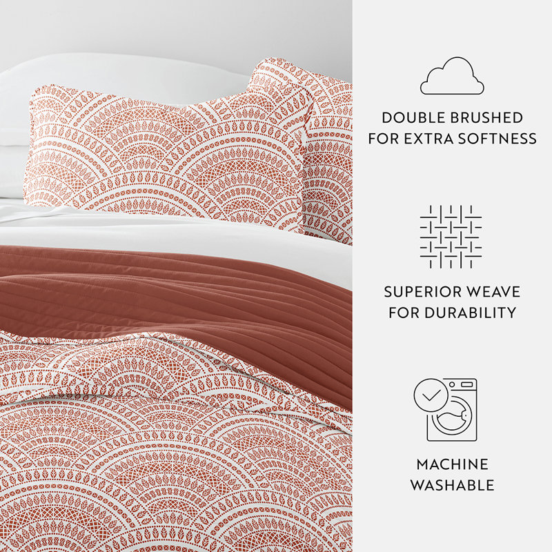 Becky Cameron Quilt, King/Cal-King Quilt + 2 King Shams, Terracotta