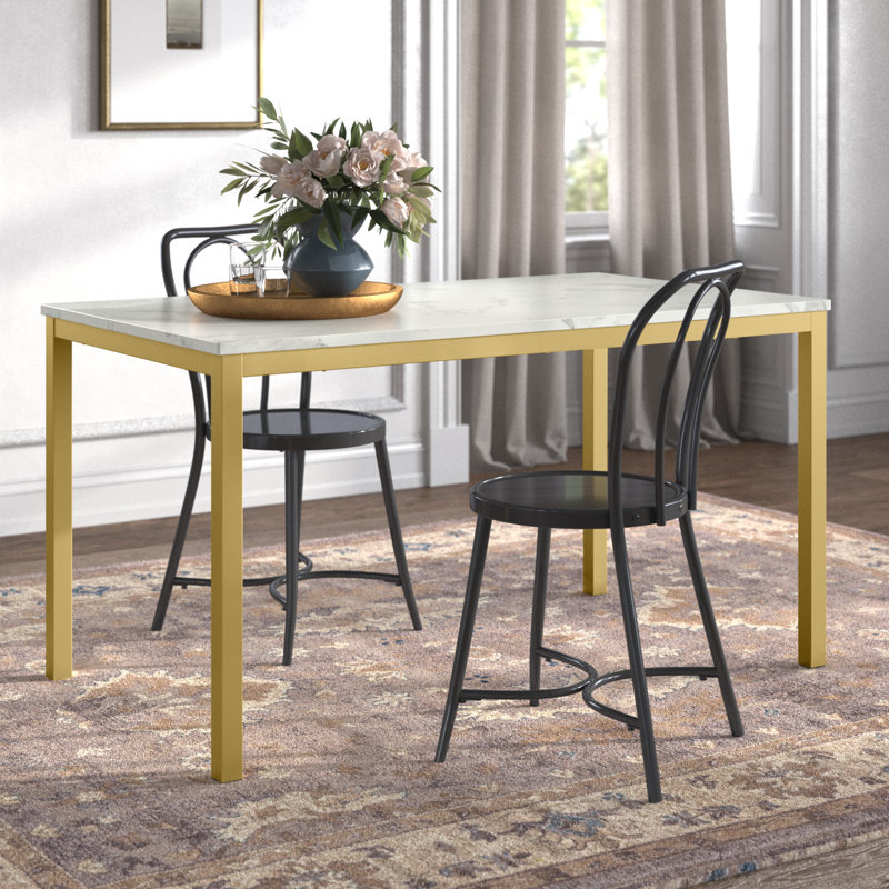 Table de salle à manger Margaux, L 31,5 po x L 55 po, Brun foncé / noir