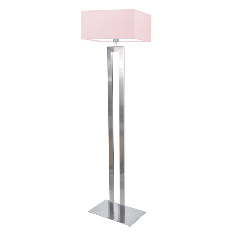 Arsh 161cm Traditional Floor Lamp, Silver, Light Pink