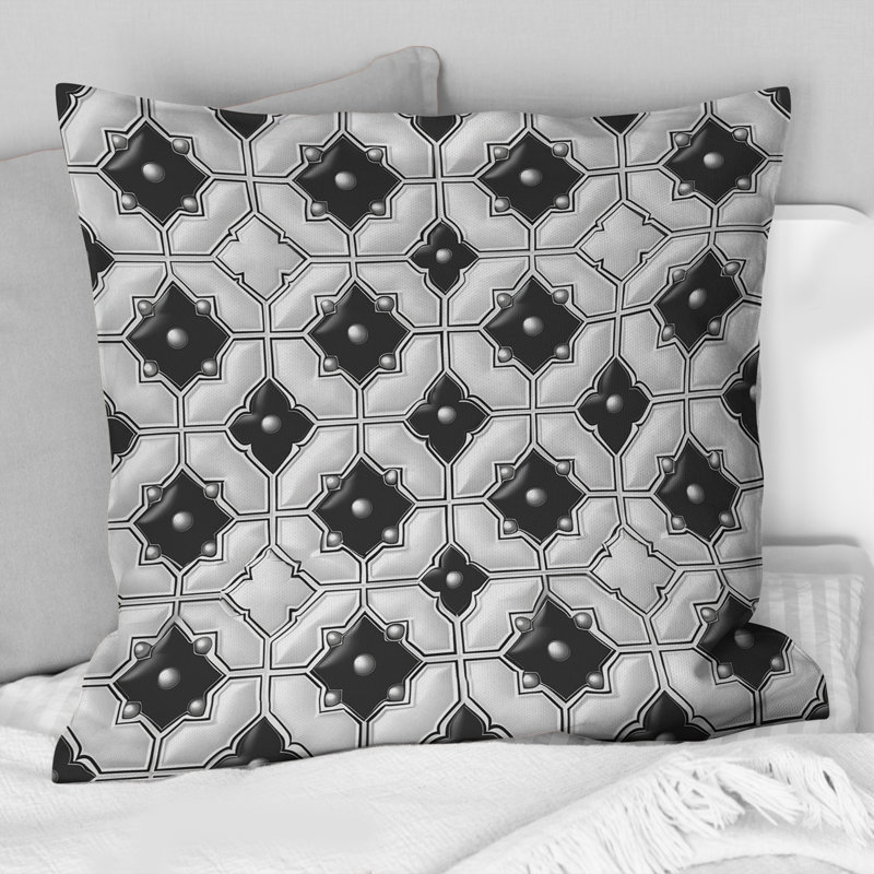 Coussin décoratif noir Modern Trellis I - Modern, H 16 po x l 16 po