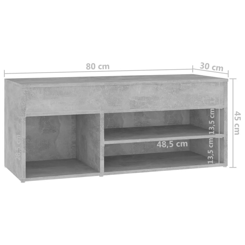 Shoe Bench 105x30x45 cm Engineered Wood