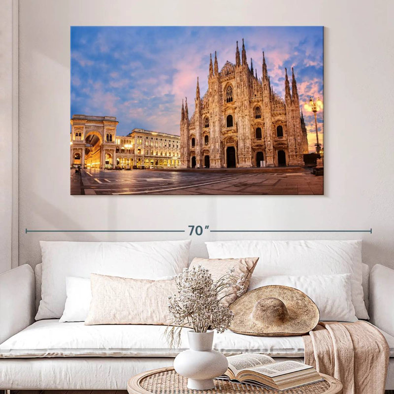 Cathédrale de Milan emblématique de Kavia, H 34 po x l 51 po